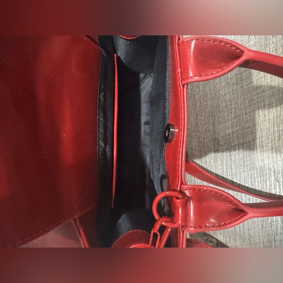 Authentic Korean Kwani Red Micro Studs Tote Crossbody Bag - Picture 5 of 6